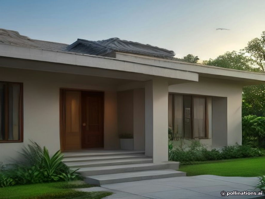 indian house front design featuring board-and-batten siding, a compound wall and a metal roof