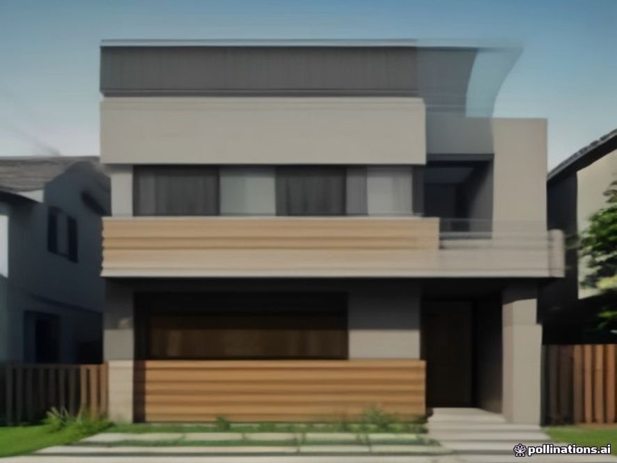 modern house front design featuring black window frames, a flat roof and wood slat accents